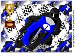 Blue Racing Motor Bike Topper
