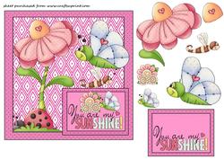 Pink You Are My Sunshine Card Front