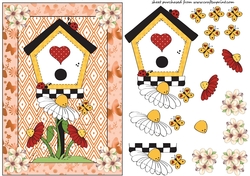 Orange bird house card front