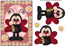 Floral ladybird card front 1
