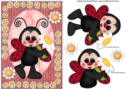 Floral ladybird card front 2