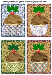 4 Christmas cupcake toppers