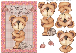 Crochet bear card front 2(American spelling)
