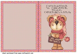Crochet bear cut and fold card (English spelling) 3