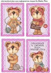 4 crochet bear toppers(American spelling)