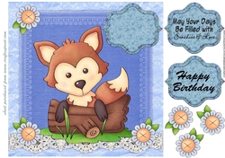 Cute fox card front 1