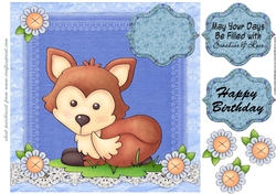 Cute fox card front 2