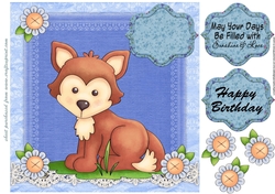 Cute fox card front 3