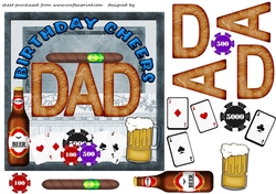 Dad birthday cheers card front
