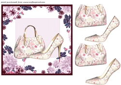 Pink handbag and shoe card front 1