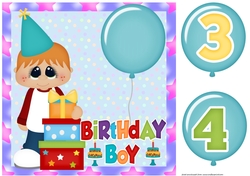 Age 3/4 Light haired boy Birthday card front