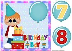 Age 7/8 Light haired boy Birthday card front