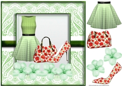 green floral fashion card front
