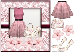Pink floral fashion card front
