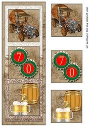 70th Beer Birthday trio card front