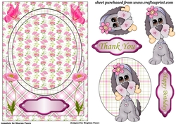 cute pink poppy puppy card front 2