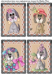4 Black and orange cute puppy toppers