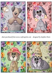4 cute floral puppy toppers