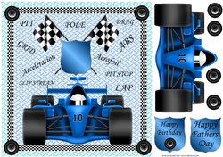 Blue Fathers Day/Birthday F1 card front