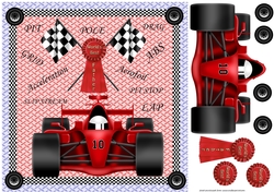 Red F1 Fathers Day/Birthday card front 1
