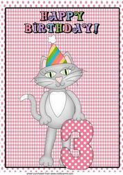 A4 Age 3 Birthday Topper