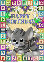 A4 Aprox Birthday Cat Topper