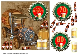 Age 70/80 beer themed card front
