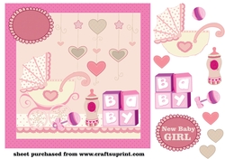 New baby girl card front