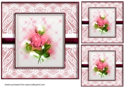 3 Floral lace card fronts/toppers 3