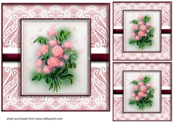 3 Floral lace card fronts/toppers 6