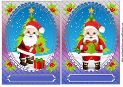 2 Santa Christmas card fronts