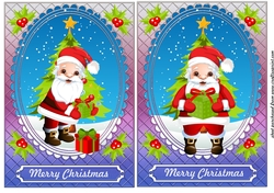 2 Merry Christmas Santa card fronts
