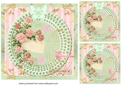 3 Floral Rose card fronts/toppers(blank)