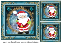 3 Santa card fronts/toppers