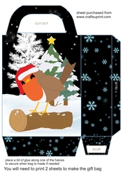 Christmas robin gift bag 1