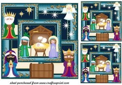 3 All about the Nativity card fronts/toppers