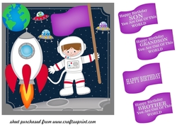 Son/Brother/Grandson/Space birthday card front