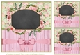3 Pink rose chalkboard card fronts/toppers 1