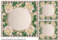 3 Peach water colour rose frame card front/topper (blanks)