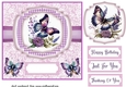 Purple floral butterfly card front 2