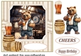 Birthday beer card front (bear) 2