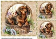3 Floral pup in basket card front/toppers 7