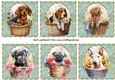6 Floral pup in basket toppers 4