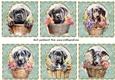 6 Floral pup in basket toppers 6