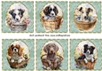 6 Floral pup in basket toppers 12