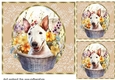 3 Floral pup in basket card front/toppers 24