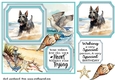 Scottish terrier on the beach card front (new) 3