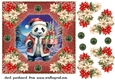Poinsettia panda card front 2