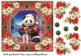 Poinsettia panda card front 3