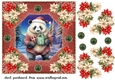 Poinsettia panda card front 4
